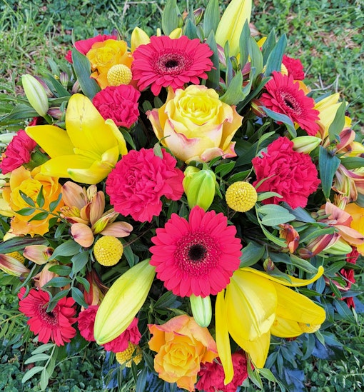 Bouquet du fleuriste tons chauds